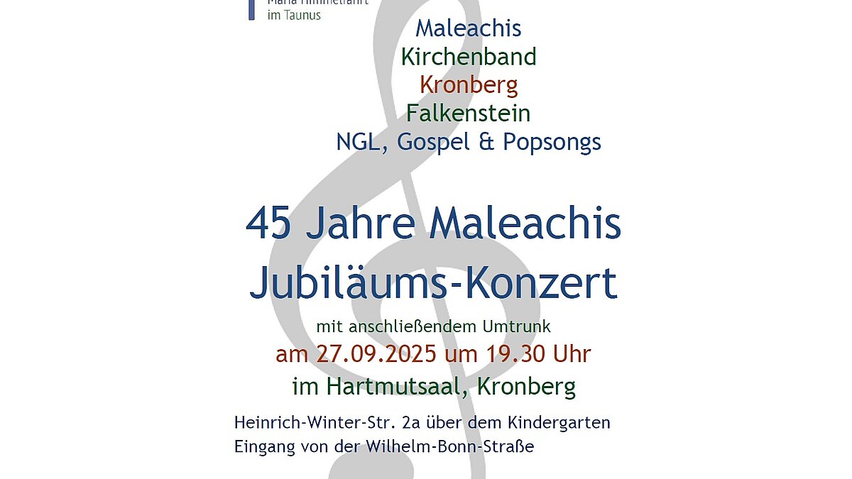 Jubiläumskonzert der Maleachis